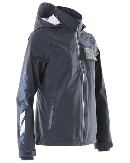 Dark Navy Coloured Mascot Workwear Womens Accelerate Lightweight Outer Shell Jacket on white background 