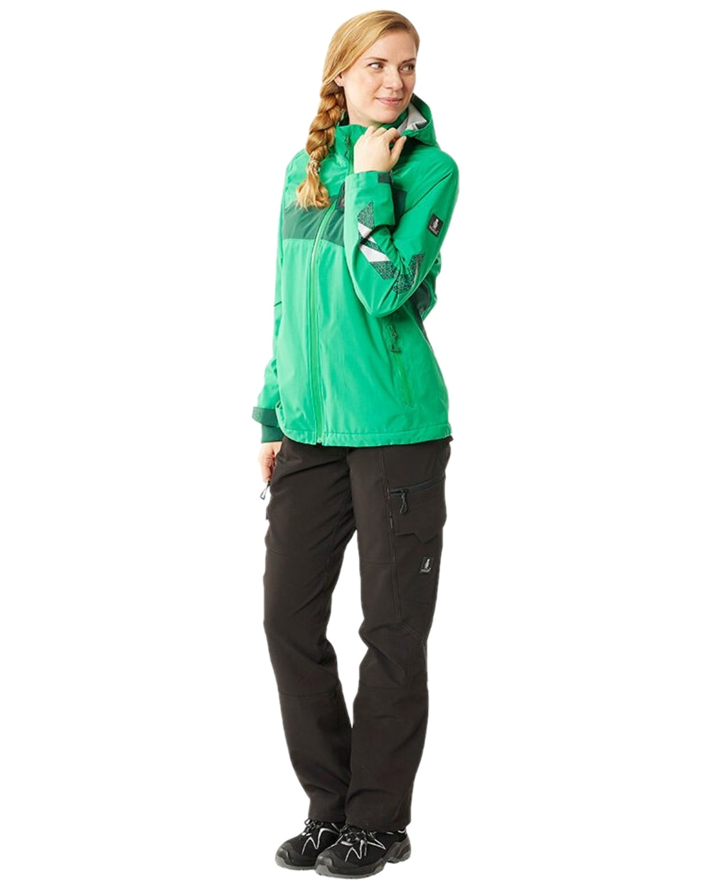 Grass Green Coloured Mascot Workwear Womens Accelerate Lightweight Outer Shell Jacket on white background 