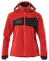 Traffic Red Black Coloured Mascot Workwear Womens Accelerate Lightweight Outer Shell Jacket on white background 