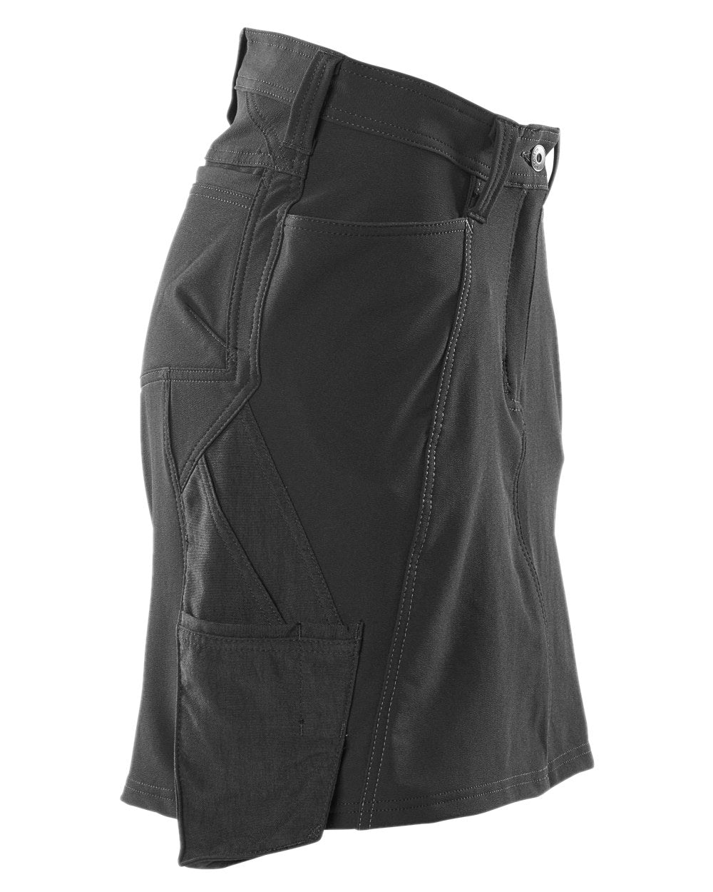 Black Coloured Mascot Workwear Womens Accelerate Lightweight Skirt on white background 