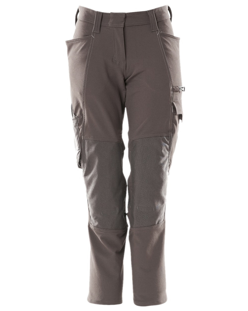 Dark Anthracite Coloured Mascot Workwear Womens Accelerate Lightweight Trousers With Kneepad Pockets on white background 