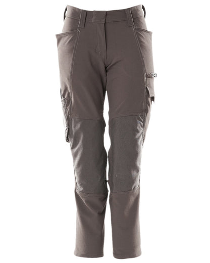 Dark Anthracite Coloured Mascot Workwear Womens Accelerate Lightweight Trousers With Kneepad Pockets on white background 