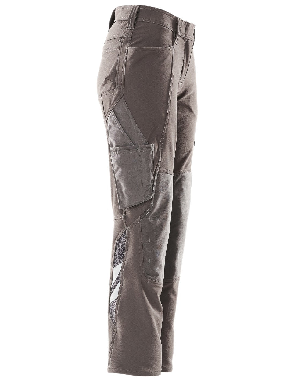 Dark Anthracite Coloured Mascot Workwear Womens Accelerate Lightweight Trousers With Kneepad Pockets on white background 