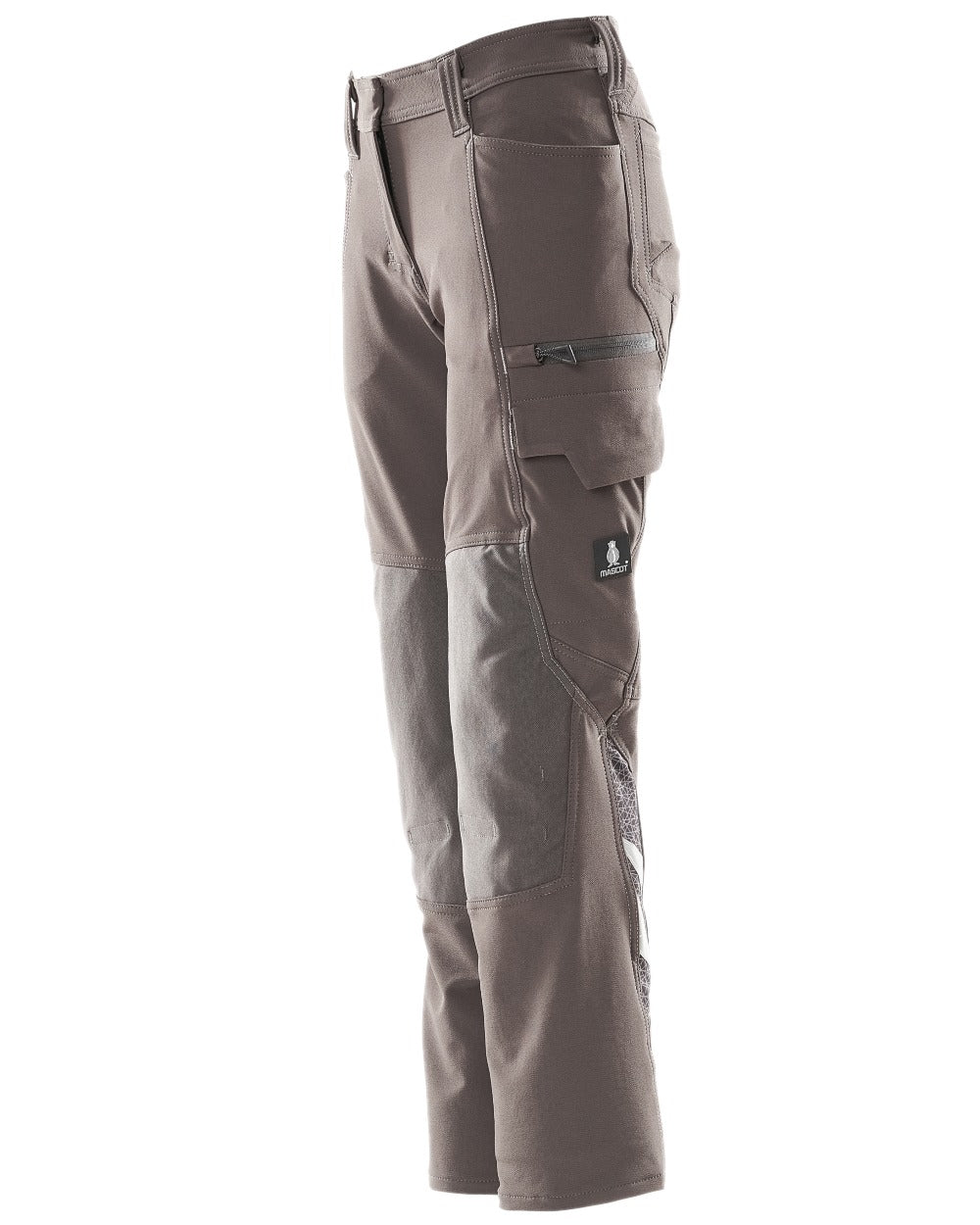 Dark Anthracite Coloured Mascot Workwear Womens Accelerate Lightweight Trousers With Kneepad Pockets on white background 
