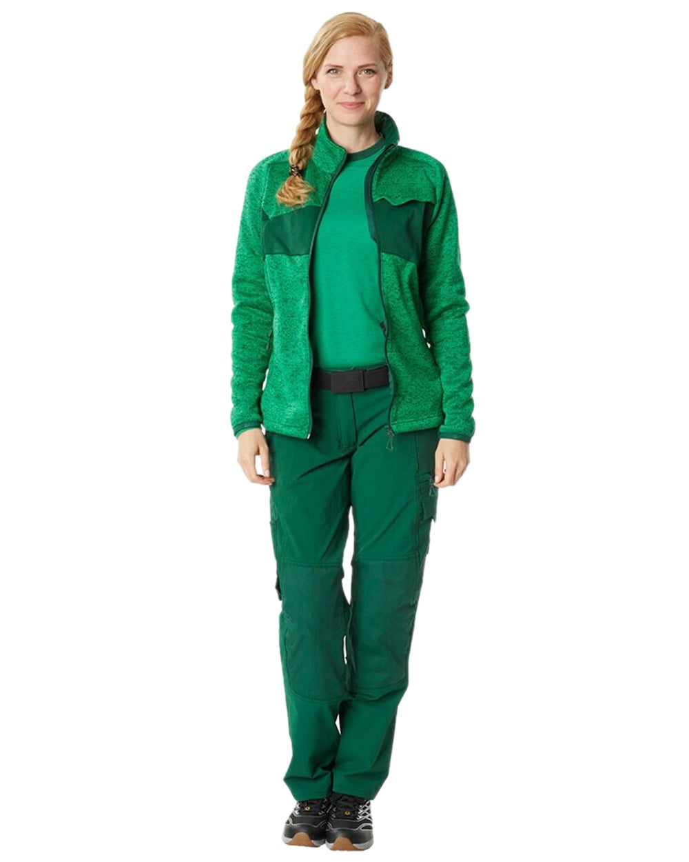 Green Coloured Mascot Workwear Womens Accelerate Lightweight Trousers With Kneepad Pockets on white background 