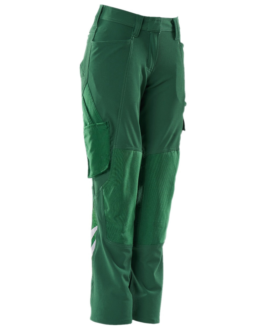 Green Coloured Mascot Workwear Womens Accelerate Lightweight Trousers With Kneepad Pockets on white background 