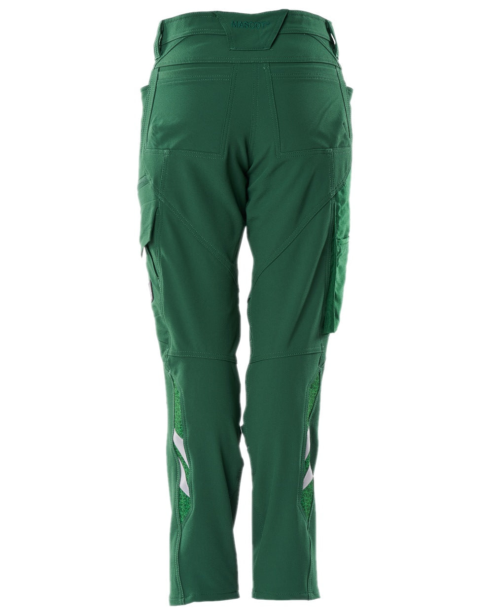 Green Coloured Mascot Workwear Womens Accelerate Lightweight Trousers With Kneepad Pockets on white background 