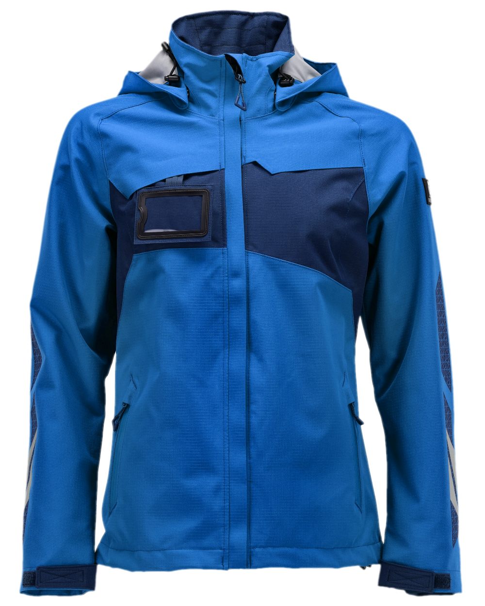 Azure Blue Dark Navy Coloured Mascot Workwear Womens Accelerate Outer Shell Jacket on white background 
