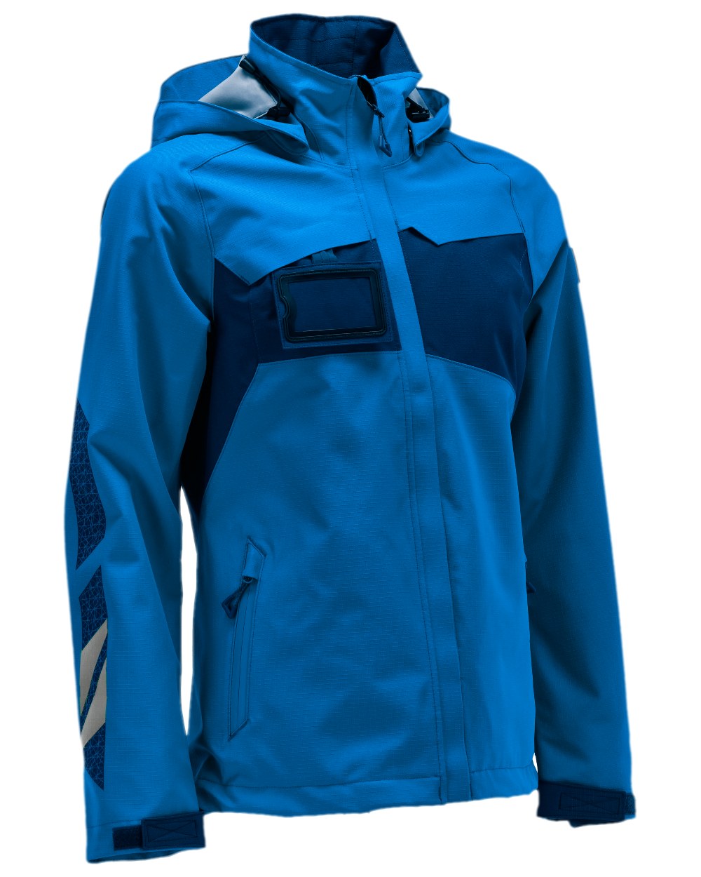 Azure Blue Dark Navy Coloured Mascot Workwear Womens Accelerate Outer Shell Jacket on white background 