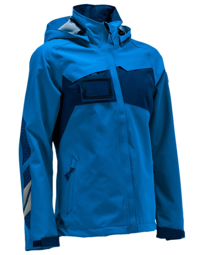 Azure Blue Dark Navy Coloured Mascot Workwear Womens Accelerate Outer Shell Jacket on white background 