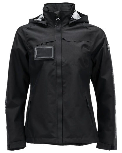 Black Coloured Mascot Workwear Womens Accelerate Outer Shell Jacket on white background 