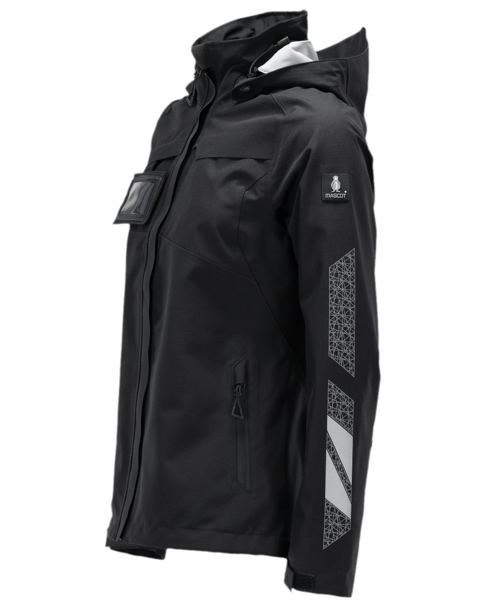 Black Coloured Mascot Workwear Womens Accelerate Outer Shell Jacket on white background 