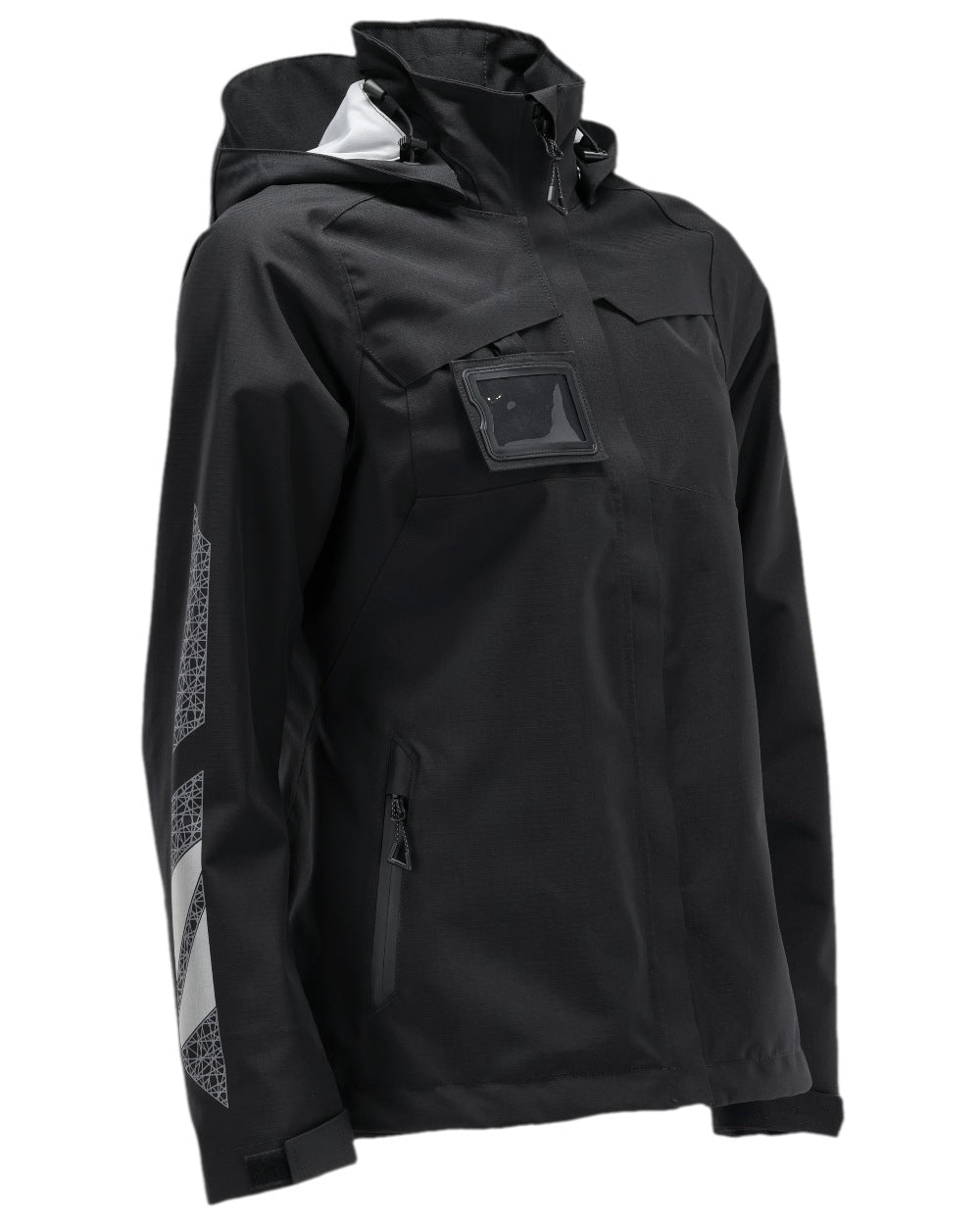 Black Coloured Mascot Workwear Womens Accelerate Outer Shell Jacket on white background 