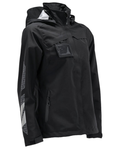 Black Coloured Mascot Workwear Womens Accelerate Outer Shell Jacket on white background 
