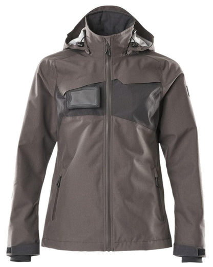 Dark Anthracite Black Coloured Mascot Workwear Womens Accelerate Outer Shell Jacket on white background 