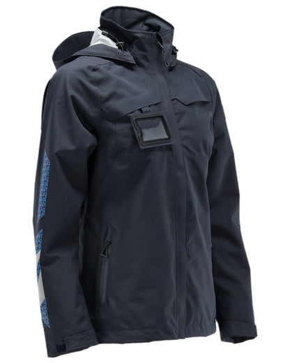 Dark Navy Coloured Mascot Workwear Womens Accelerate Outer Shell Jacket on white background 
