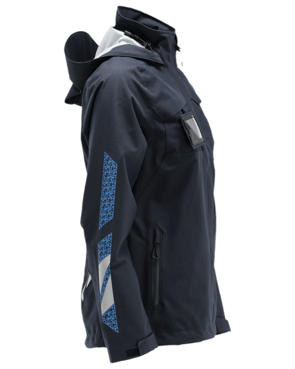 Dark Navy Coloured Mascot Workwear Womens Accelerate Outer Shell Jacket on white background 