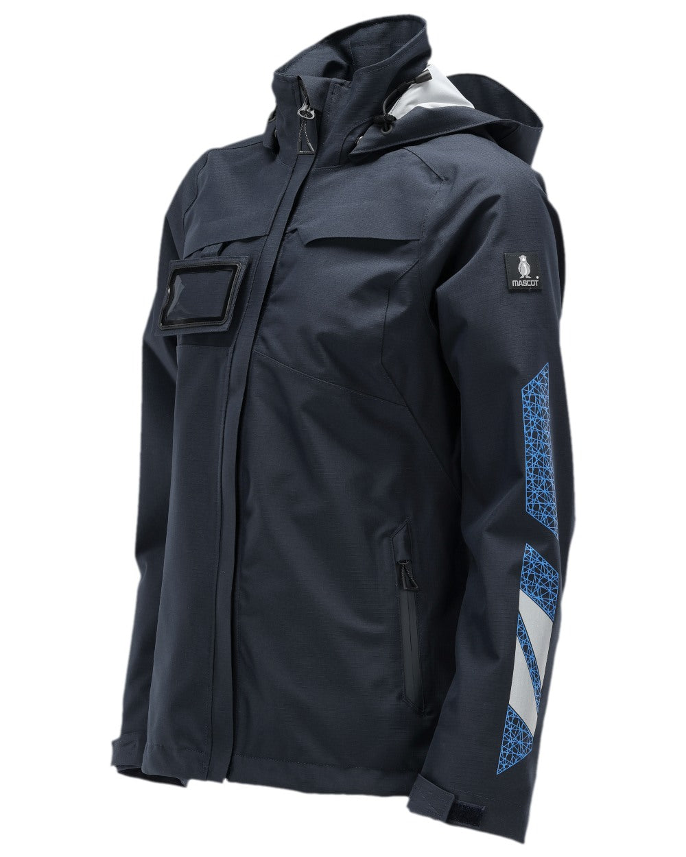 Dark Navy Coloured Mascot Workwear Womens Accelerate Outer Shell Jacket on white background 