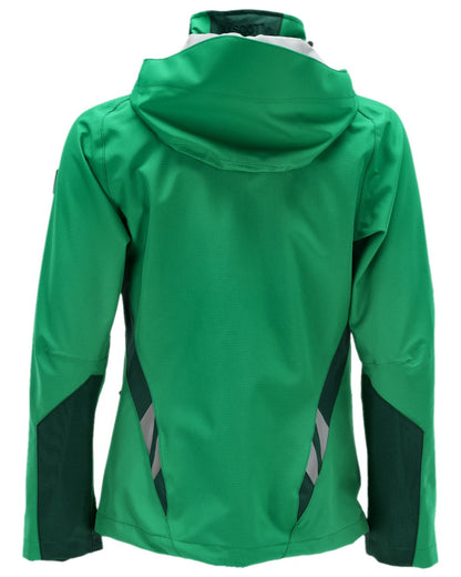 Grass Green Coloured Mascot Workwear Womens Accelerate Outer Shell Jacket on white background 