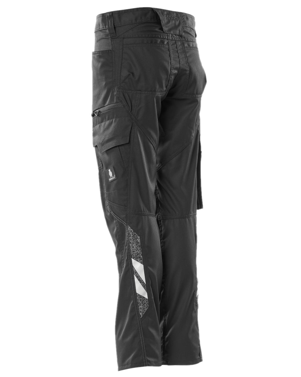 Black Coloured Mascot Workwear Womens Accelerate Pearl Fit Extra Lightweight Trousers on white background 