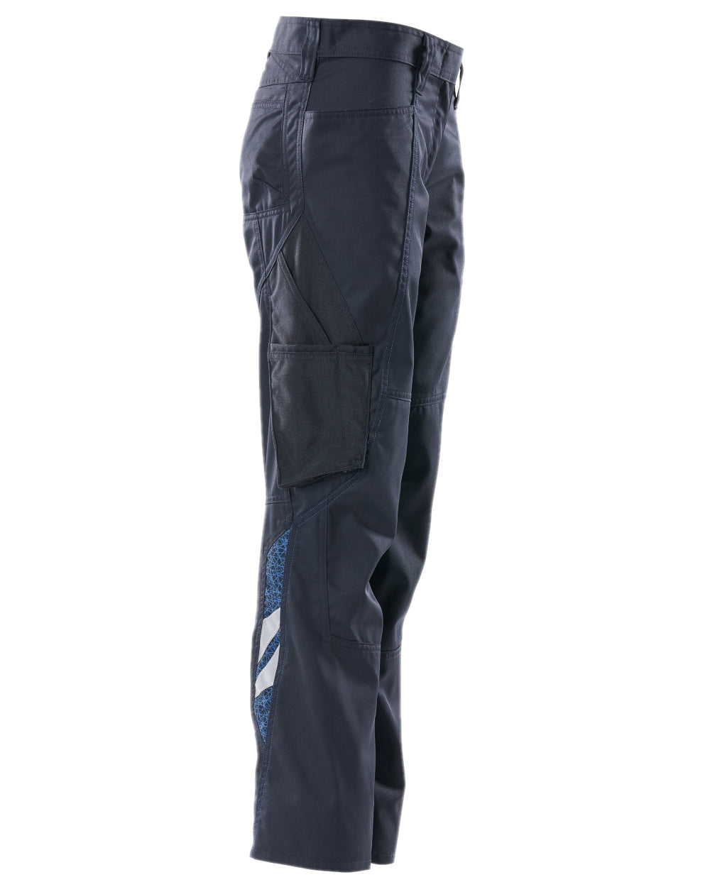 Dark Navy Coloured Mascot Workwear Womens Accelerate Pearl Fit Extra Lightweight Trousers on white background 