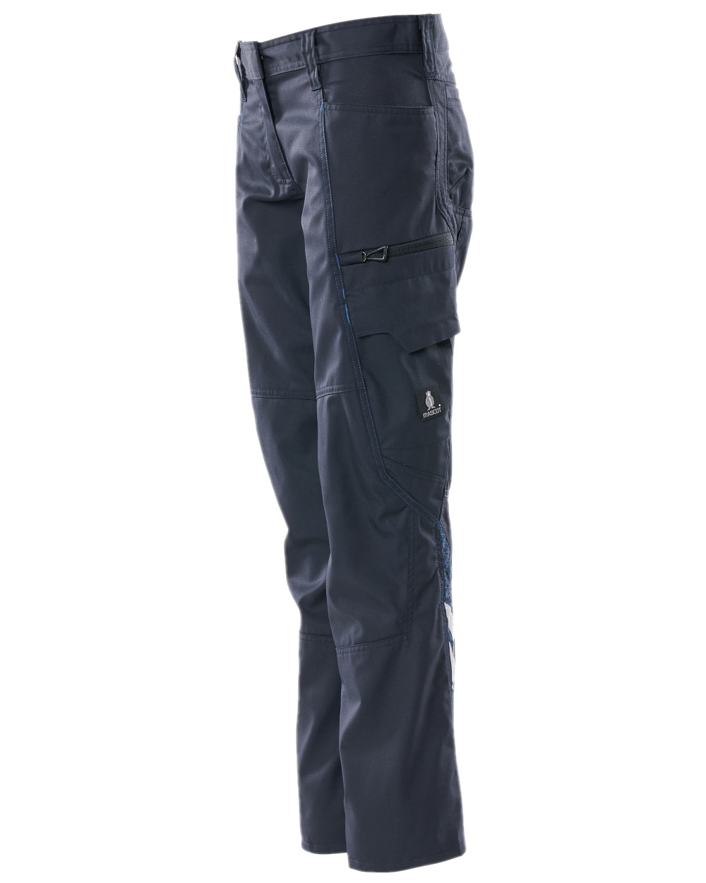 Dark Navy Coloured Mascot Workwear Womens Accelerate Pearl Fit Extra Lightweight Trousers on white background 