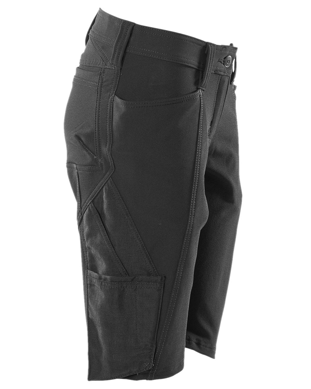 Black Coloured Mascot Workwear Womens Accelerate Pearl Fit Shorts on white background 