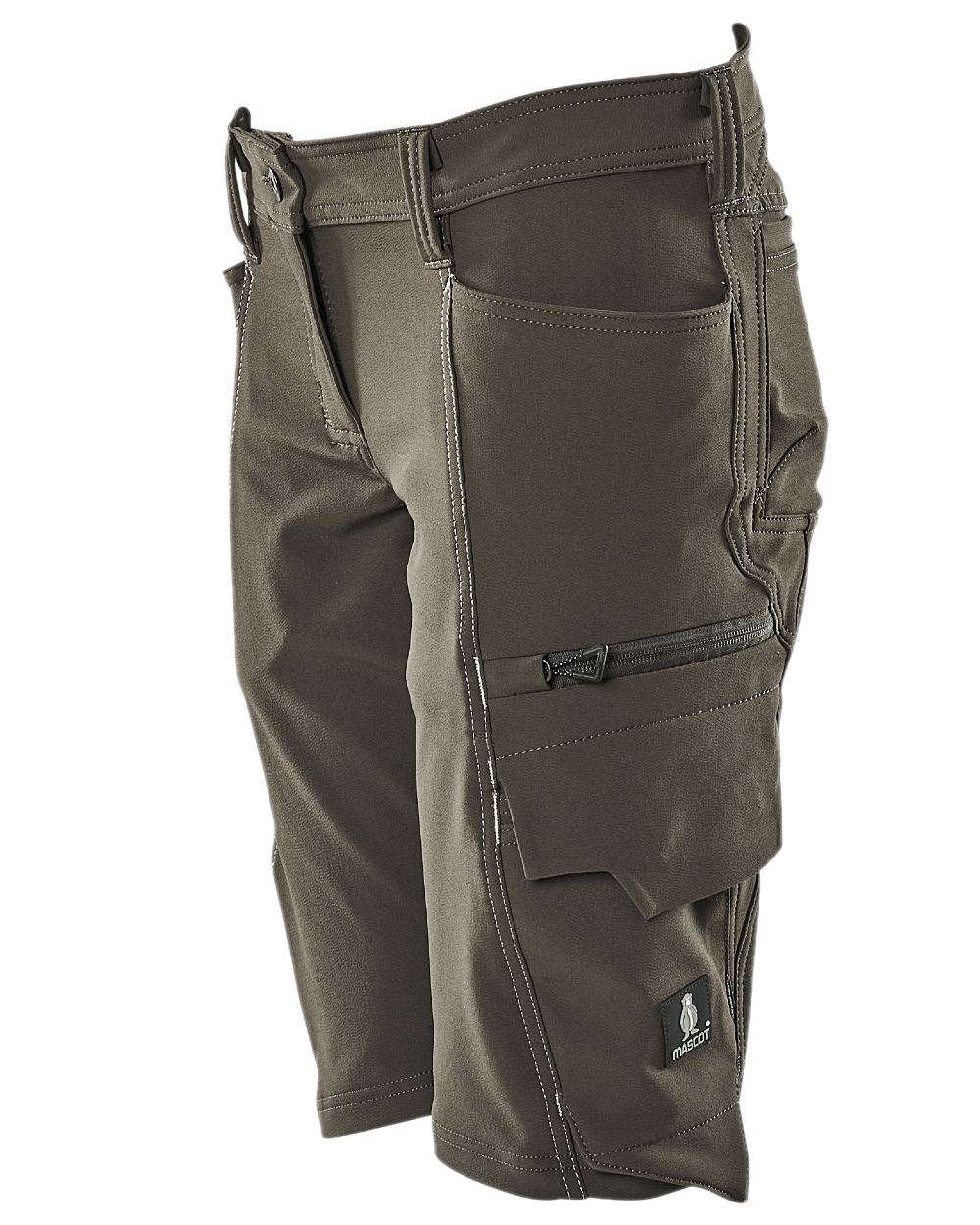 Dark Anthracite Coloured Mascot Workwear Womens Accelerate Pearl Fit Shorts on white background 