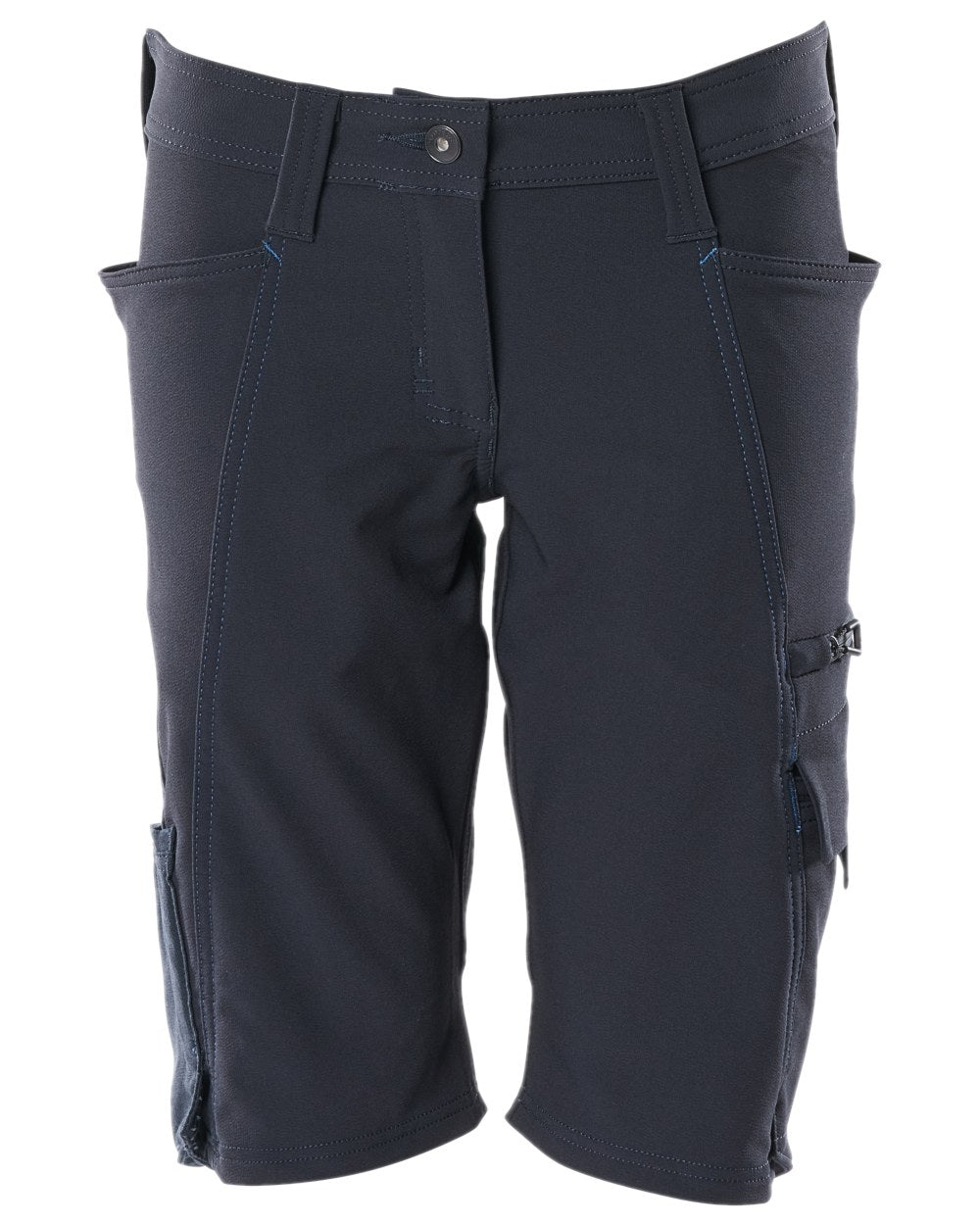 Dark Navy Coloured Mascot Workwear Womens Accelerate Pearl Fit Shorts on white background 