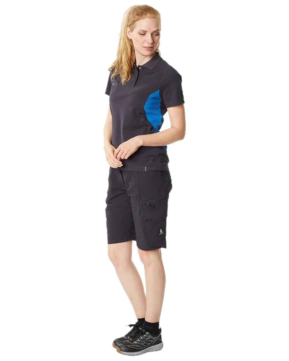 Dark Navy Coloured Mascot Workwear Womens Accelerate Pearl Fit Shorts on white background 