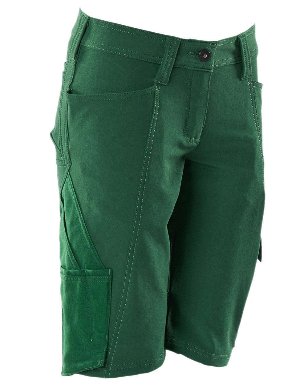 Green Coloured Mascot Workwear Womens Accelerate Pearl Fit Shorts on white background 