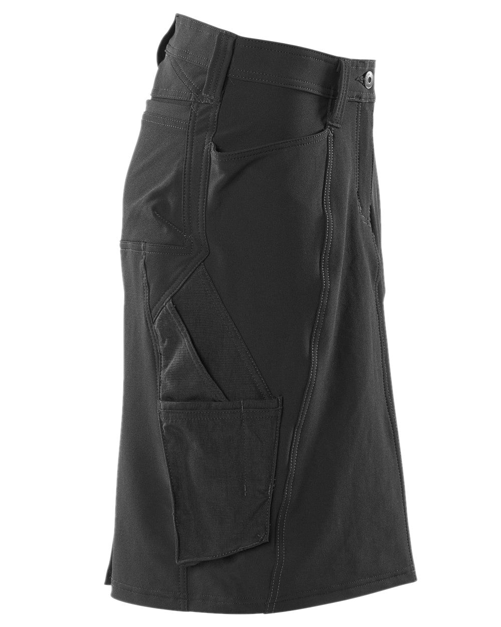 Black Coloured Mascot Workwear Womens Accelerate Pearl Fit Skirt on white background 