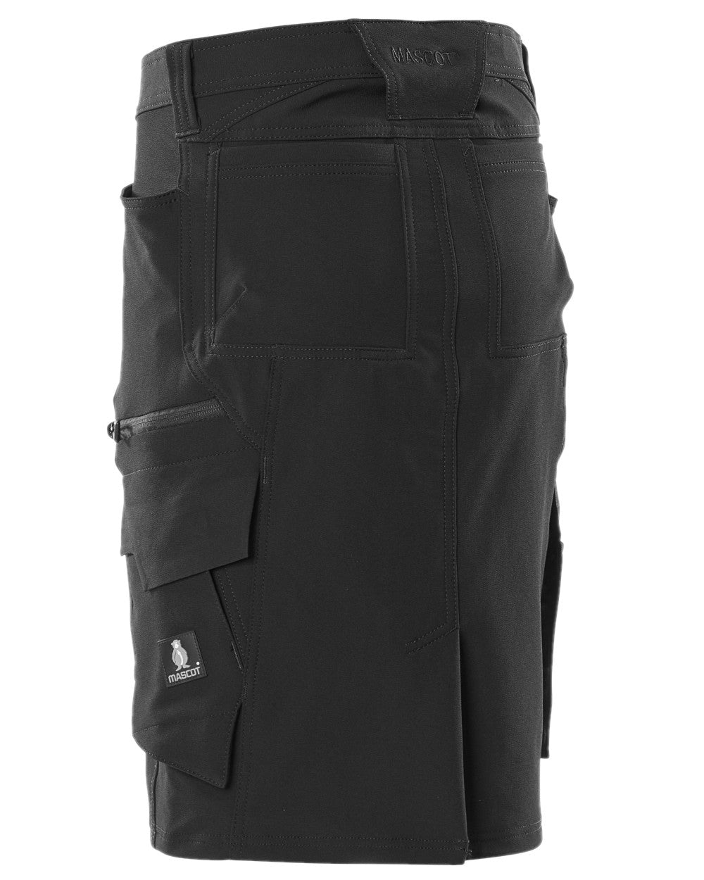 Black Coloured Mascot Workwear Womens Accelerate Pearl Fit Skirt on white background 