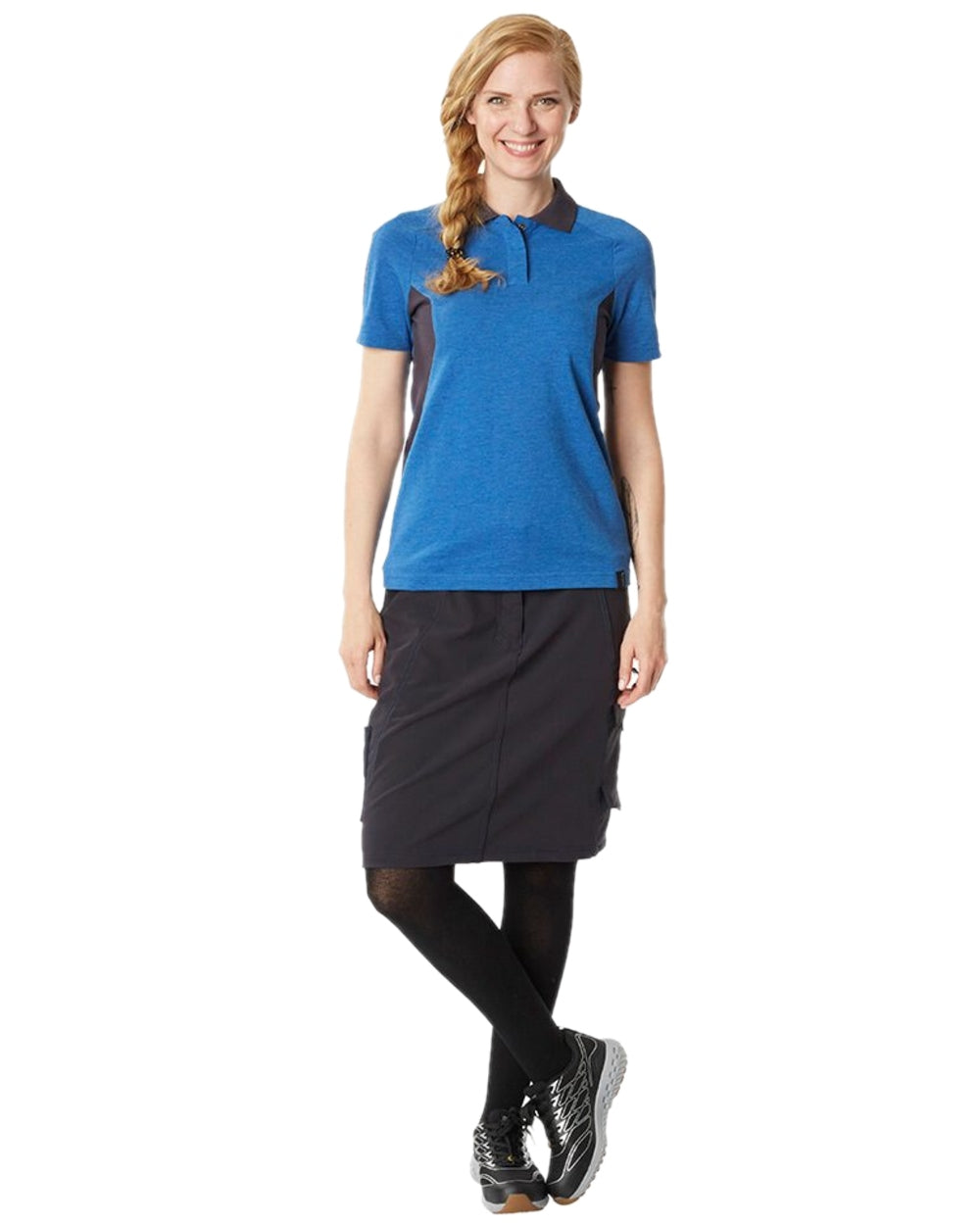 Dark Navy Coloured Mascot Workwear Womens Accelerate Pearl Fit Skirt on white background 