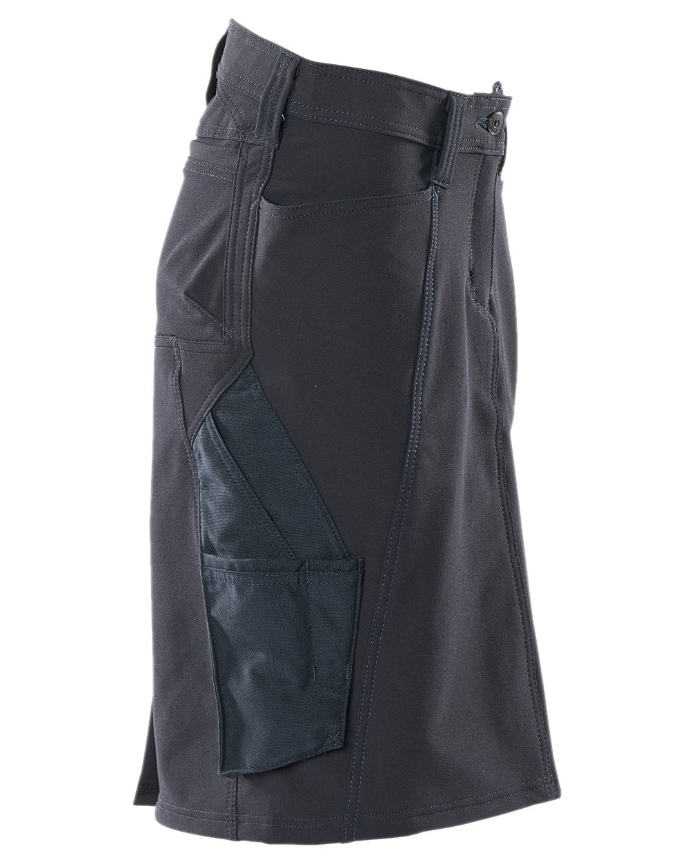 Dark Navy Coloured Mascot Workwear Womens Accelerate Pearl Fit Skirt on white background 