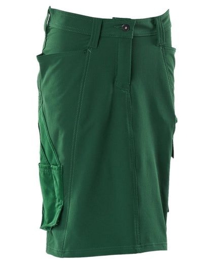 Green Coloured Mascot Workwear Womens Accelerate Pearl Fit Skirt on white background 