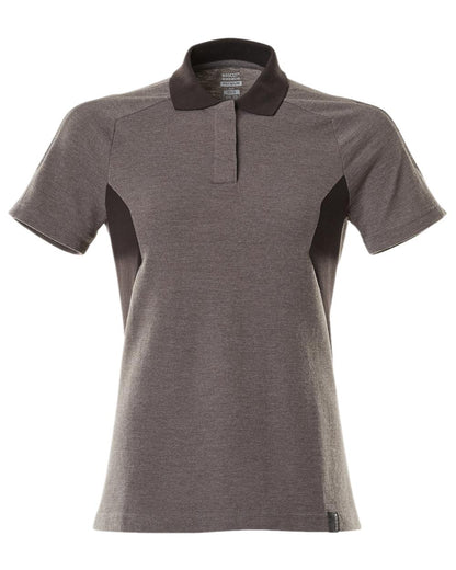 Dark Anthracite Black Coloured Mascot Workwear Womens Accelerate Polo Shirt on white background 