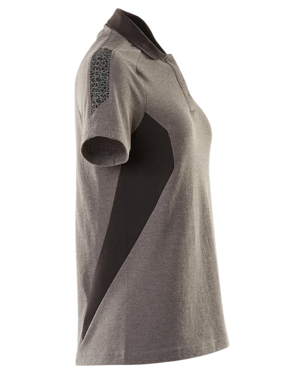 Dark Anthracite Black Coloured Mascot Workwear Womens Accelerate Polo Shirt on white background 