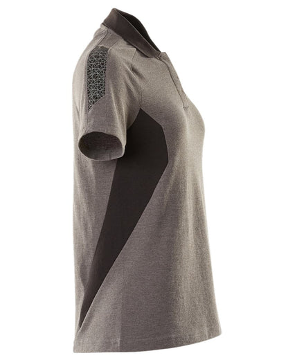Dark Anthracite Black Coloured Mascot Workwear Womens Accelerate Polo Shirt on white background 