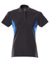 Dark Navy Azure Blue Coloured Mascot Workwear Womens Accelerate Polo Shirt on white background 
