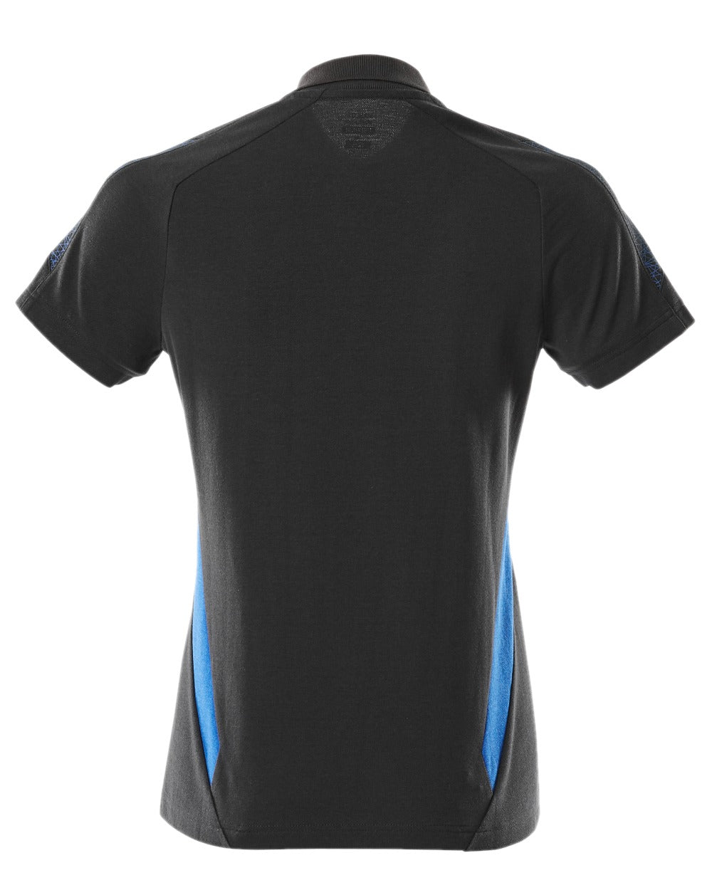 Dark Navy Azure Blue Coloured Mascot Workwear Womens Accelerate Polo Shirt on white background 