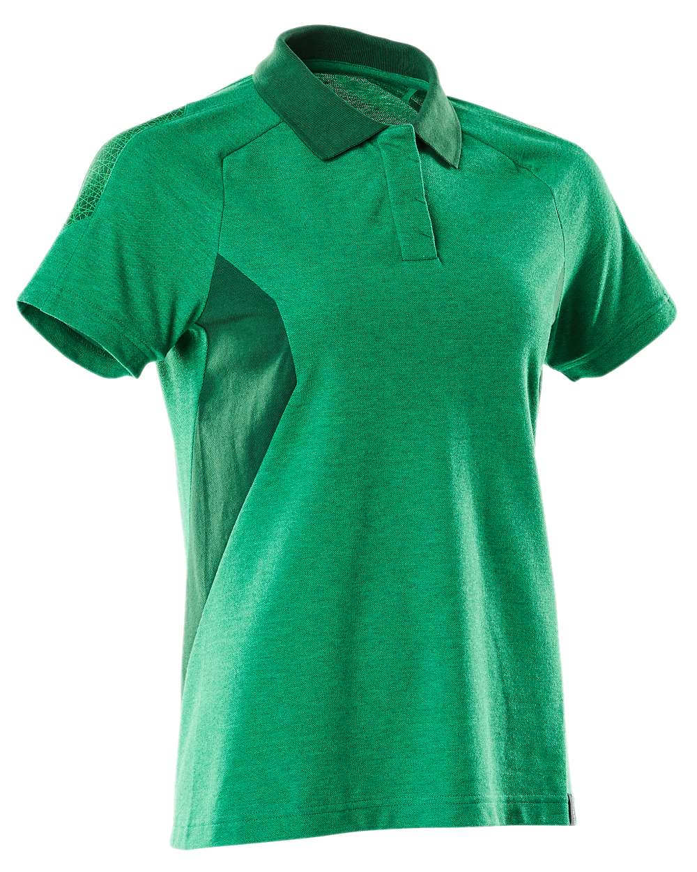 Grass Green Coloured Mascot Workwear Womens Accelerate Polo Shirt on white background 
