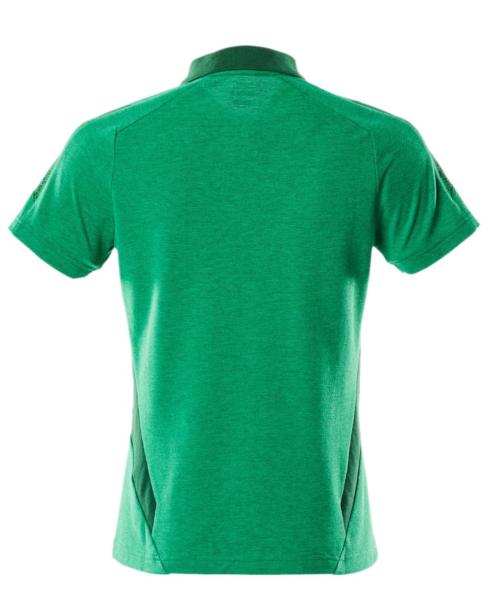 Grass Green Coloured Mascot Workwear Womens Accelerate Polo Shirt on white background 