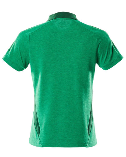 Grass Green Coloured Mascot Workwear Womens Accelerate Polo Shirt on white background 
