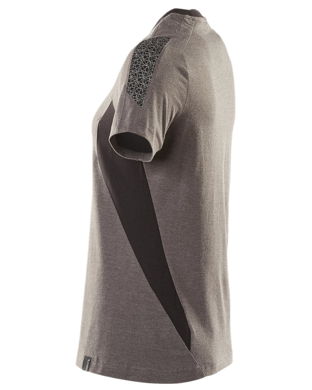 Dark Anthracite Black Coloured Mascot Workwear Womens Accelerate Round Neck T-Shirt on white background 