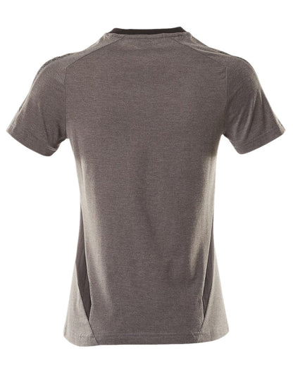 Dark Anthracite Black Coloured Mascot Workwear Womens Accelerate Round Neck T-Shirt on white background 