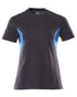 Dark Navy Azure Blue Coloured Mascot Workwear Womens Accelerate Round Neck T-Shirt on white background 