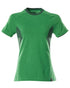 Grass Green Coloured Mascot Workwear Womens Accelerate Round Neck T-Shirt on white background 