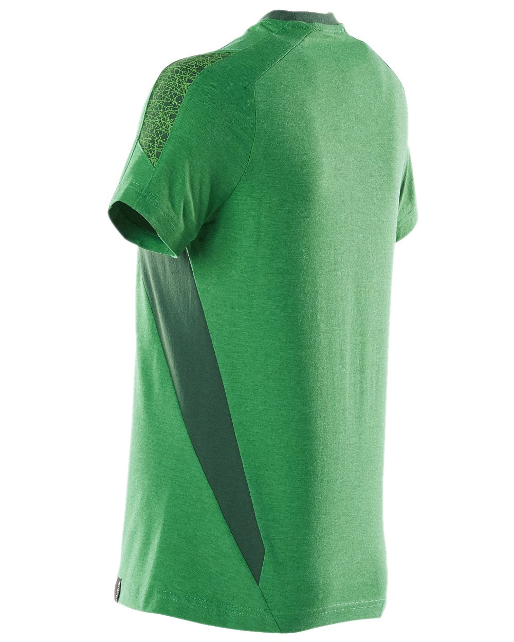 Grass Green Coloured Mascot Workwear Womens Accelerate Round Neck T-Shirt on white background 