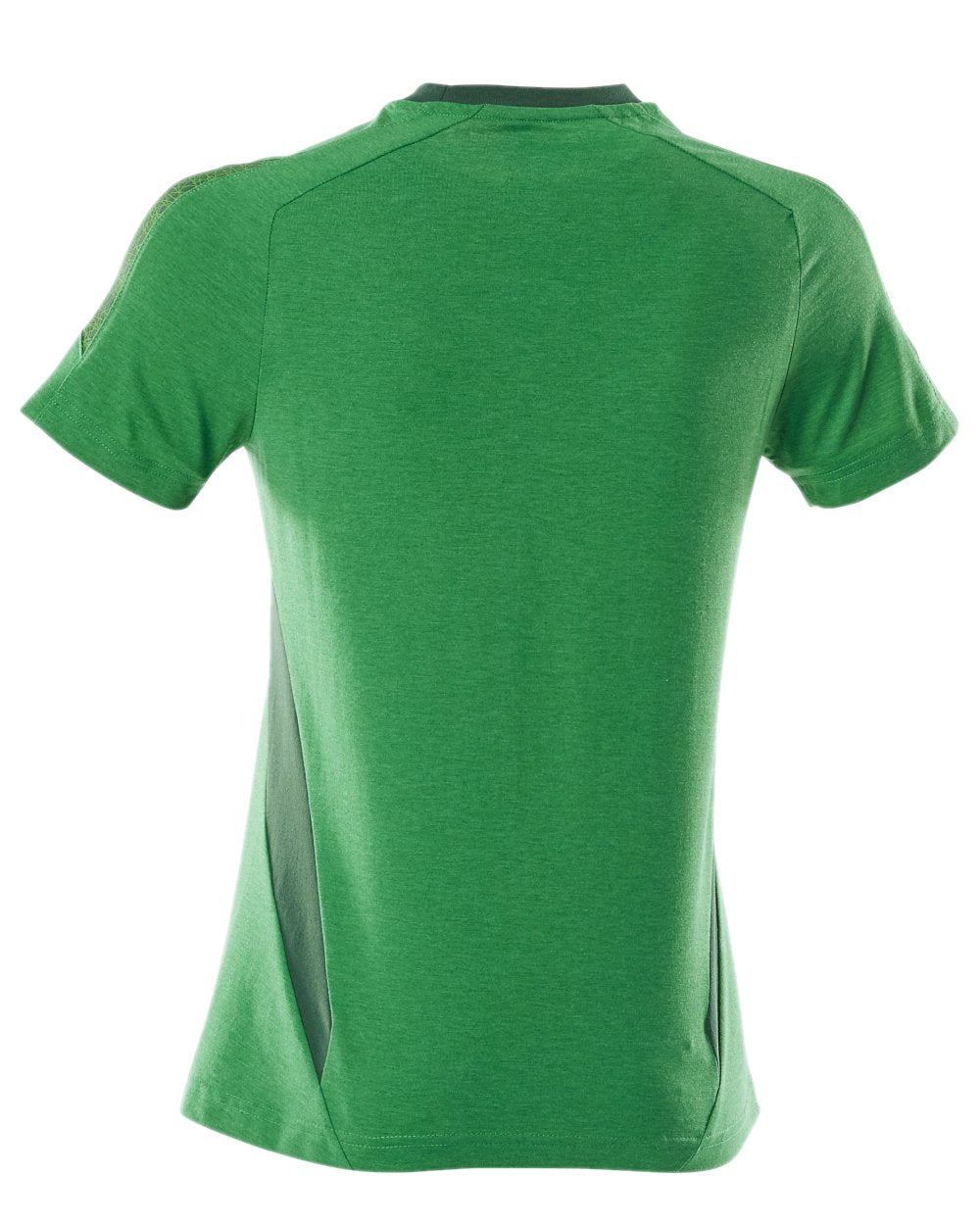 Grass Green Coloured Mascot Workwear Womens Accelerate Round Neck T-Shirt on white background 